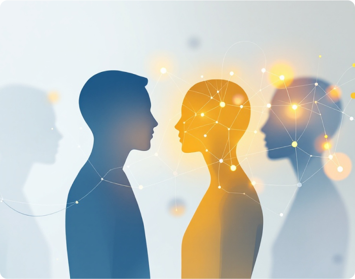 people facing each other thinking of ideas